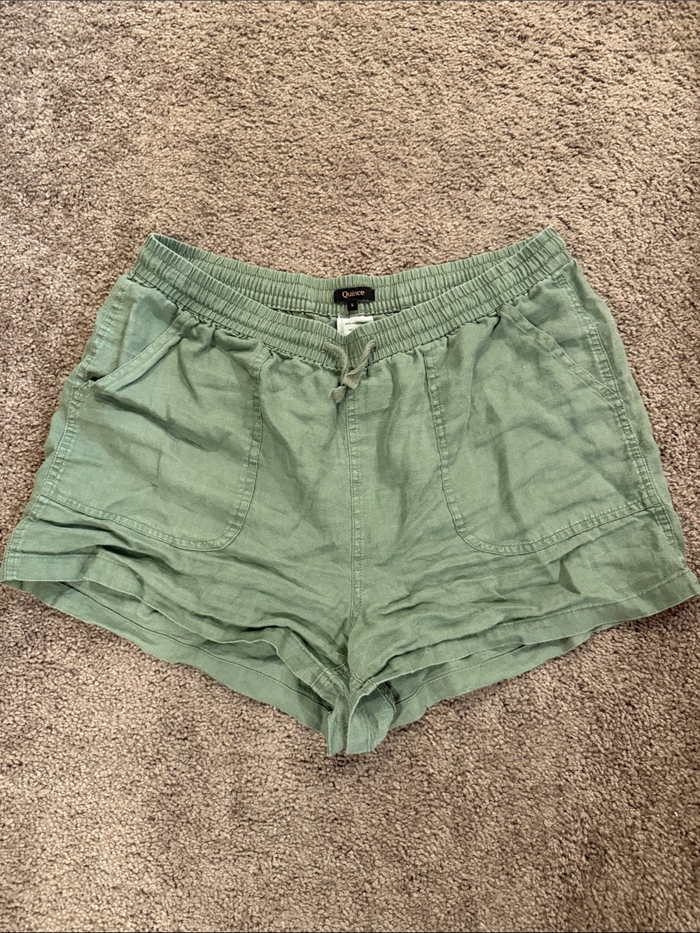 Quince Light Sage Relaxed 100% Linen Women’s Shorts
